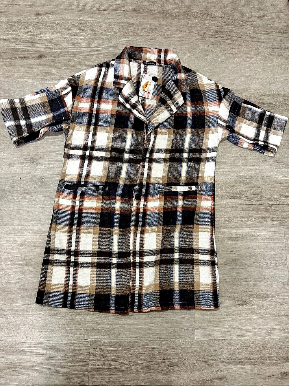 PRETTYGARDEN Women Plaid Shacket Jacket Trendy Fall Casual Button Wool Blend